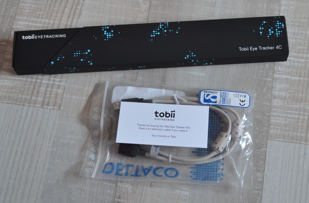 Tobii Eyetracker 4C Packaging and Cable