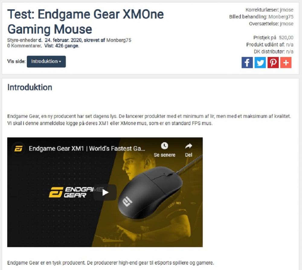 Endgame Gear XMOne Mouse