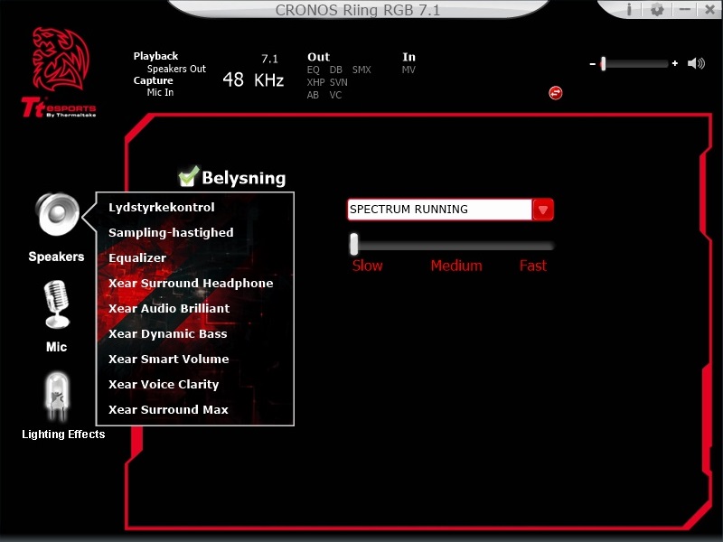 Advanced speaker settings