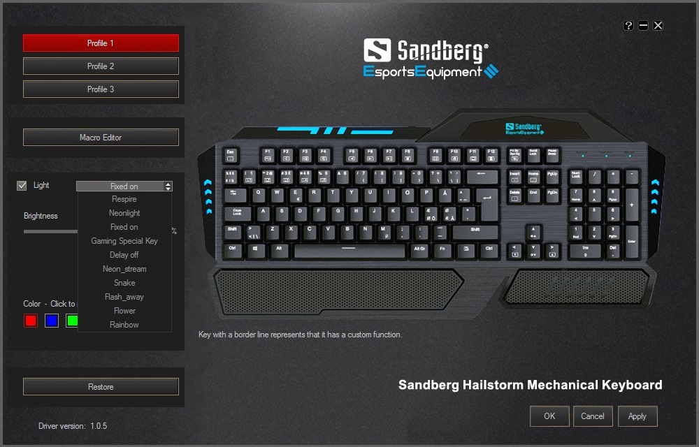 Hailstorm driver light settings