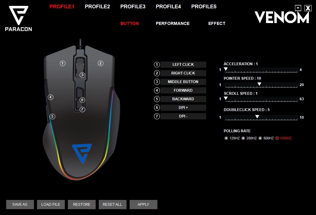 Paracon Venom Gaming Mouse