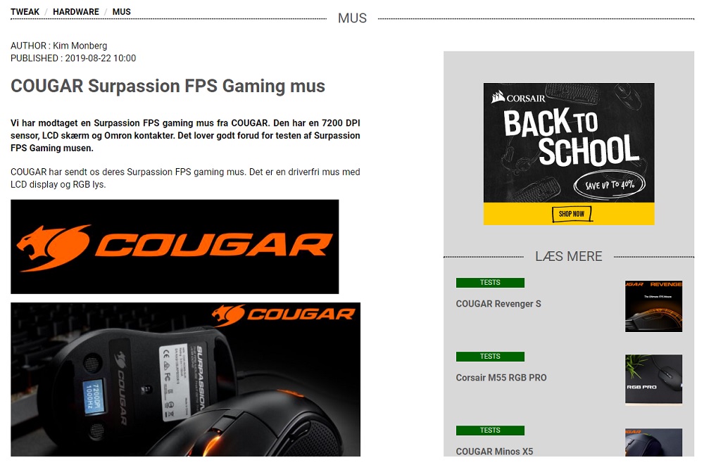 Cougar Surpassion Gaming Mus